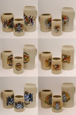 Bierkrug Stein von 0,25 liter, 0,5 liter und 1 Liter,verschiedene Bayern-Wappen.