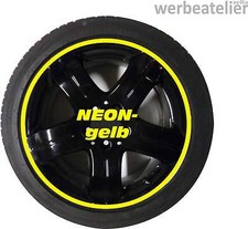 Felgenrandaufkleber Neon-gelb 16 Zoll Felgenringe  Felgenaufkleber  4-14mm 