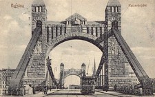 E 1812 Ansichtskarte Ortsansicht Breslau Schlesien, Wrocław, Brücke, Straßenbahn