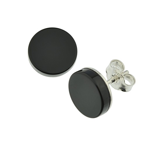 Ohrstecker onyx flach 925 - flach,