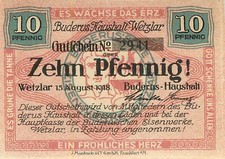 Wetzlar Buderus Haushalt 10Pf