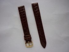 Hirsch Crocograin Leder Uhrenarmband 16 mm braun Water Resistant Krokoprägung