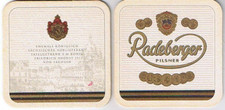 Bierdeckel-Untersetzer - Radeberger Pilsner - Sachsen - weiß-eckig-neuwertig