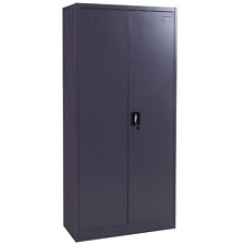 B-Ware Aktenschrank MCW-H17, 2 Türen abschließbar Metall, 185x90x40cm dunkelgrau