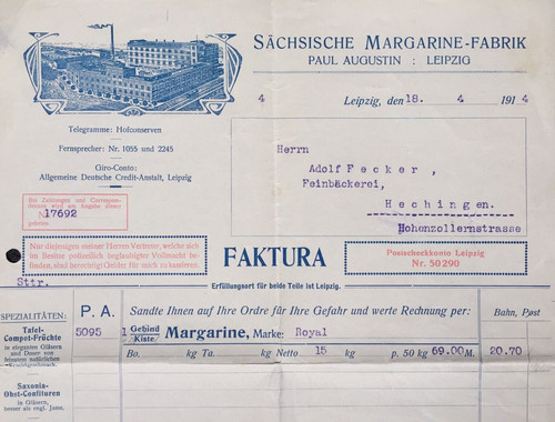 Rechnung 1914 sächsische - rechnung,