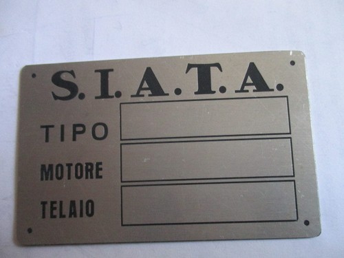 Typenschild schild siata 202 - siata,