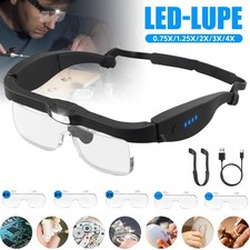 4X Lupenbrille LED USB