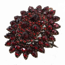 antike Granat Medaillon ° ANHÄNGER BROSCHE ° HISTORISMUS JUGENDSTIL ZEIT Pendant