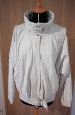 Vintage Lederjacke, 80er Jahre, Echtleder, Weiss, Gr. 38