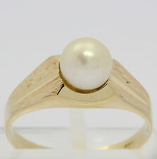 ♦Ring in 8 kt 8k 333 er Gelb Gold mit Zuchtperle Goldring Perlenring Perle Gr 54