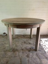 GARPA: TEAK Tisch massiv, Cornwall, RUND, 110cm, abschraubbare Beine,Summerfield