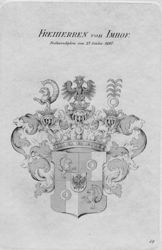 1820 imhof wappen - wappen, adel