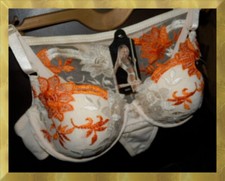 #314| BH-Set - Push up mit String - bestickt - champagner - 70 B / 75 B / 80 B