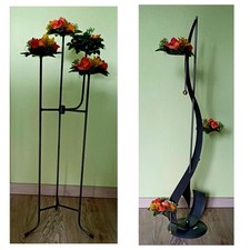 2 Kerzenständer Bodenleuchter, für 4 Kerzen Metall 80 cm, für 3x Teelicht 90 cm