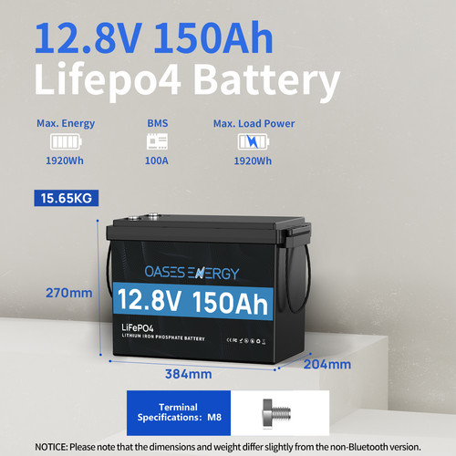12v 150ah lifepo4 akku 1920wh - 150ah,