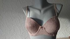 Bügel-BH mit gepolsterten Cup`s  Spitze überzogen Gr. 75C beige