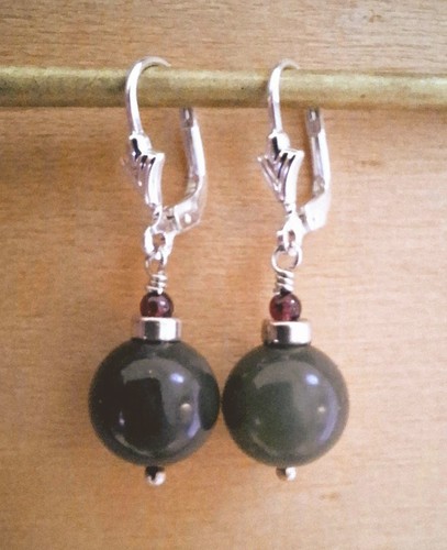 Echte jade ohrringe - echte, silber