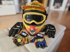 Motorradhelm Crosshelm Paket mit Zubehör Kinder Gr.S