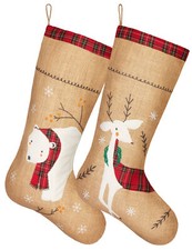 Weihnachtsstrumpf 2er-Set Nikolausstiefel Weihnachtsdeko Geschenk Socke Nikolaus