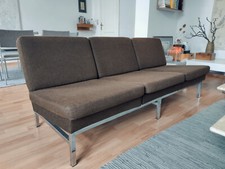 Vintage 70er Dreisitzer 3er SOFA Chrom Italien Mid-Century | Bauhaus Knoll Int.