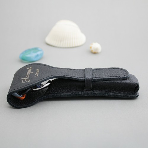 Leder reise rasierer etui - reise, /