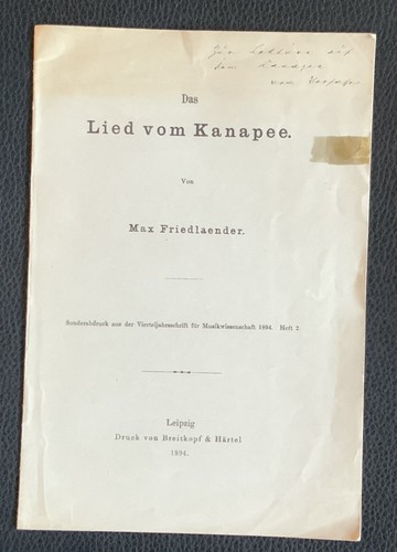 Max friedlaender lied - ,