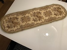 Alter großer ovaler Brokat Tisch Läufer vintage (27)