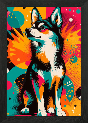 Vibrant husky pop art - husky,