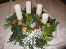 Adventskranz frisch Ø ca. 30cm Weihnachtskranz in rot, weiß oder bordeaux