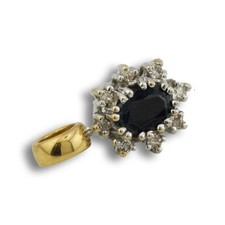 Anhänger 750 Gold 18 Karat Weiß, Gelbgold Diamant Saphir Damen Wert 450,-