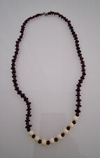 Halskette Granat mit Elfenbein
