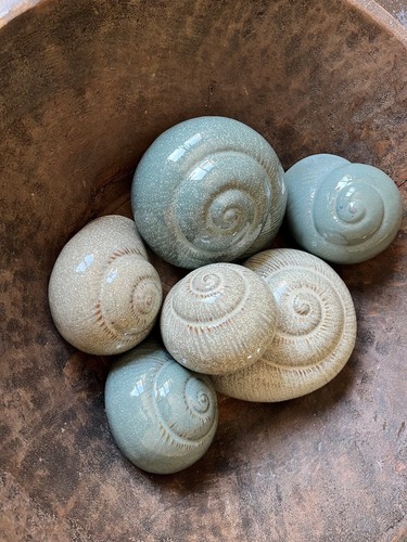 Keramik muschel merle blau - keramik,