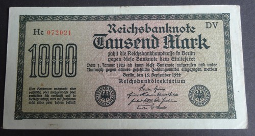 Reichsbanknote 1000 mark - reichsbanknote,