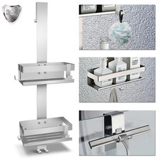 Duschablage zum Hängen Edelstahl Duschregal ohne Bohren 2 Körbe Duschorganizer