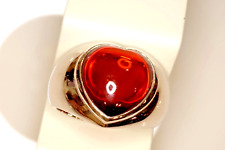Ring handgemacht - Statement Vintage silber, rotes Herz, Gr. 58 Unikat-Herz-58