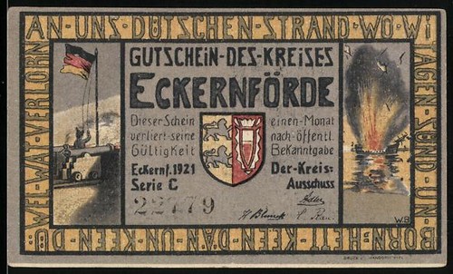 Notgeld eckernförde 1921 1 - notgeld, 1921,