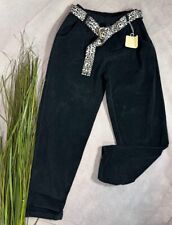 Damen Cordhose Jogger mit Leo Gürtel Stretch Komfort NEU SCHWARZ  38 40 42