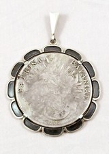 ANTIKER Madonnentaler v. 1775 A Anhänger Silber Patrona Bavariae Trachten Bayern