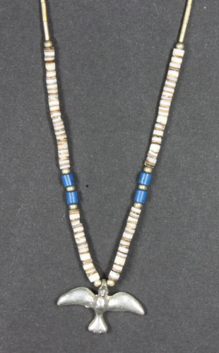 Halskette ringe blau weiss - halskette,