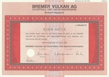  Aktie Bremer Vulkan AG Bremen - Vegesack 1990  50 Deutsche Mark  Wertpapier