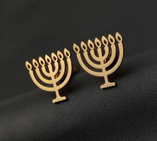 Manschettenknöpfe mit goldener Farbe Menorah