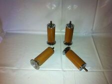 4x Möbelfüsse, Metall - Fuss: Chrom - Holz massiv / Erle - Höhe 14 cm, M10