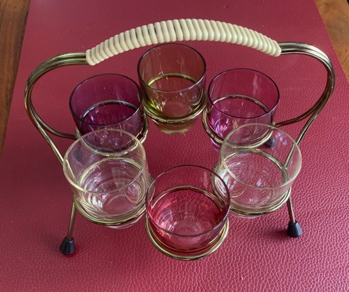 Bunte schnapsgläser messing - 6,