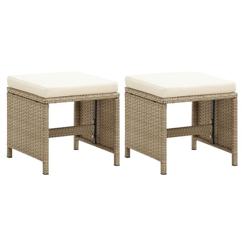 Gartenhocker poly rattan - 2x,