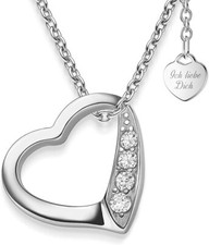 AMOONIC 925 Silber Herzkette |