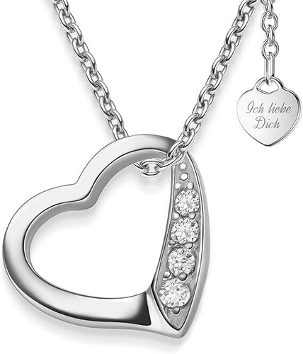 Amoonic 925 silber herzkette - amoonic,