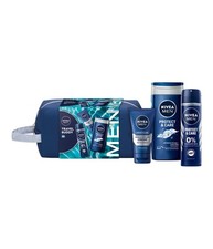 NIVEA MEN Travel Buddy Geschenkset Protect & Care Deo Pflegedusche Creme Tasche