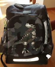 Beckmann Schulrucksack , Schulranzen, classic Dinosaurier mit Mäppchen, Buttons,