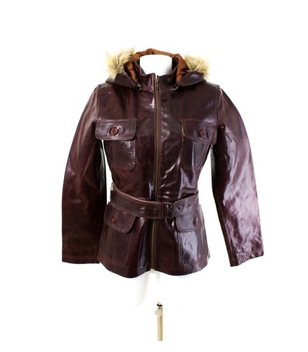 Damen kapuzenjacke lederjacke - damen,