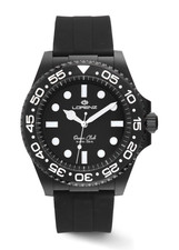 Herrenuhr Lorenz Ocean Club Etui 40mm Schwarz, Zwinge Drehbar, Uhrband Gummi